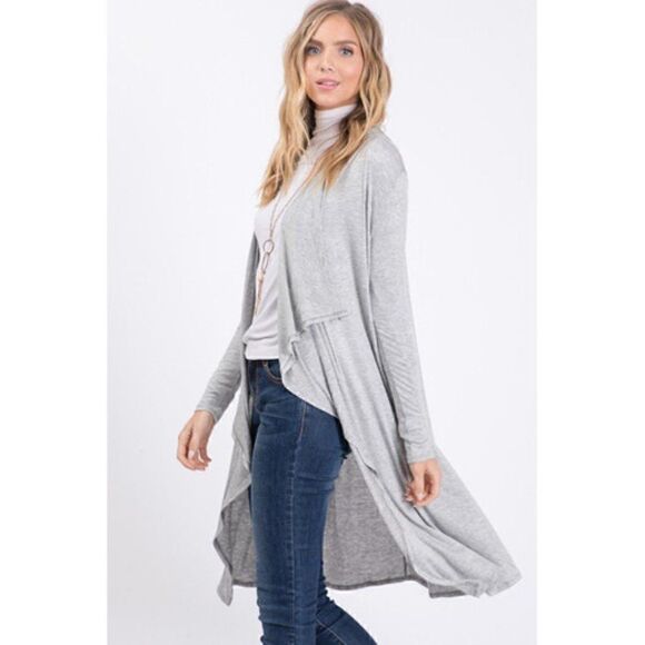 Hooded Cardigan Sweater Gray Women's Size Small - Picture 3 of 3